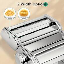 Pasta Maker Machine, Manual Pasta Machines With 7 Adjustable Thickness Settings & 2 Width For Making Homemade Spaghetti, Fettuccini, Lasagna, Or Dumpling Skins, Easy To Clean - Silver - View 4