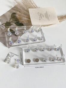 Soporte para práctica de arte de uñas con punta larga de acrílico y cristales, decoración de uñas vintage de flores de resina y cristal, uso en casa y salón, adecuado para madres, hermanas, esposas, amantes, bodas