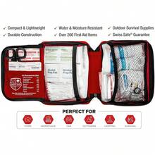 Kit de primeros auxilios profesional de 200 piezas para el hogar, el coche o el trabajo: Suministros médicos de emergencia para camping, caza, senderismo al aire  supervivencia - 1 - Ver 1