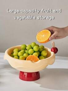 高脚水果碗，适用于家庭和餐厅，外观奢华，风格极简，多功能水果篮，带沥水槽，适合客厅摆放，可盛放糖果、零食和坚果。