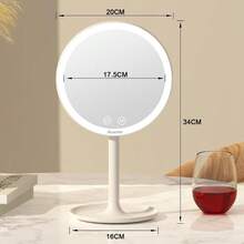 Auxmir Makeup Mirror With Light Cosmetic Mirror With 10X Magnification 90° Rotation Illuminated LED Table Mirror 3 Light Colors And Dimmable Brightness Rechargeable Vanity Mirror On Stand - As Pic - View 8