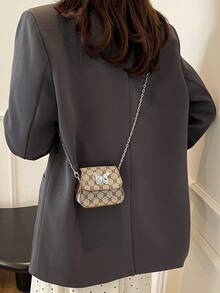 斜肩腋下老花眼迷你链条口红包 - 灰色 - 查看 5