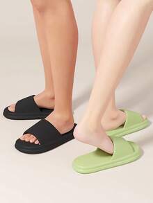 1 Pair Striped EVA Slippers: Lightweight, Non-Slip, Suitable For Daily Wear - Multicolor - View 2