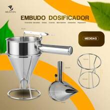 CYPNDispensador de Masa para Hotcakes y Panqueques 600 ml Embudo de Acero Inoxidable con Soporte Antigoteo Ideal para Repostería Cupcakes Waffles y CrepasFashion - 219813495 - Ver 5