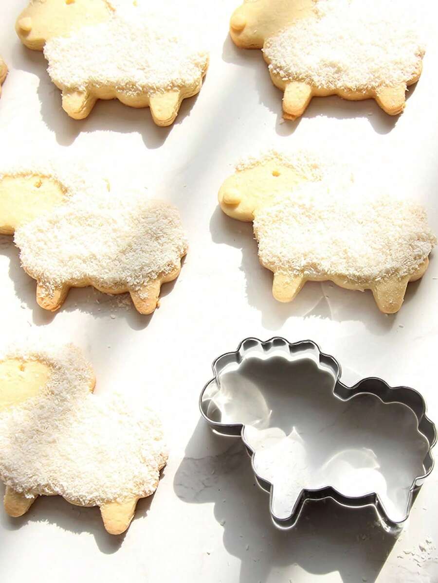 2/4-Piece Set Sheep Cookie Molds For Easter, Stainless Steel Baking Tools, Cookie Cutting Cake Molds, Toast Molds, Fruit Molds - Silver - View 1