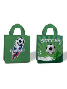 4个世界杯足球赛主题无纺布礼品袋，夏季派对礼品袋，带提手，生日派对，主题派对礼品袋 | 结实耐用的提手 - 彩色 - 查看 4