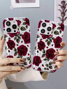 花朵图案 1 件装 新款简约玫瑰印花 手绘防水防震防滑气囊透明高端软壳 时尚手机壳 适合作为生日/节日礼物送给朋友、家人、情侣或自己，兼容 17/ 17 Pro/ 17 Pro Max/ 17 Air/ 16/ 16 Plus/ 16 Pro/ 16 Pro Max/ 15/ 15 Plus/ 15 Pro/ 15 Pro Max/ 15/ 14 Plus/ 14 Pro/ 14 Pro Max/ 13/ 14 13 Pro/兼容 13 Pro Max - 彩色 - 查看 3