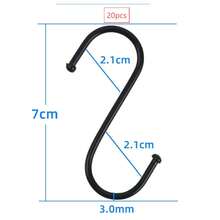 20pcs Heavy-Duty Metal S-Hooks, Anti-Slip Thickened S-Shaped Hooks For Hanging Plants, Wardrobes, Gardens, Kitchen Accessories - Multicolor - View 8