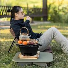 户外露营桌 超轻双用途桌 便携式可调节折叠桌 适用于露营、野餐、烧烤、钓鱼
