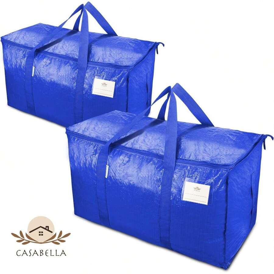 Extra Large And Ultra-Durable 24 Gallon Collapsible Moving Bag With Handles, Zipper And Label Pockets. - 2 Counts - View 1