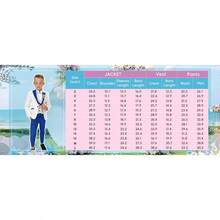Boys Floral Jacquard 3 Piece Peak Lapel Tuxedo Suit Set Formal Kids Outfit For Wedding Party - Đỏ tía - Xem 11
