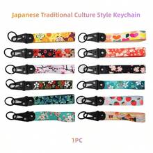 AD 复古日式可爱钥匙扣 浪漫樱花丝带钥匙扣 可爱女神手链 & 鹰嘴吊坠钥匙扣 - 櫻花織帶鑰匙圈 - 查看 2