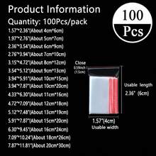 sealsuer 100 个 1.57 英寸 - 11.81 英寸可重复密封塑料袋，200 个/300 个组合，双层厚度 0.062 毫米/2.44 密耳，透明珠宝/礼品/周年纪念包装袋，多功能配件袋，衣物收纳袋，塑料真空袋，自粘透明袋，适用于运输、旅行、储存、包装、礼品、生日、周年纪念、婚礼