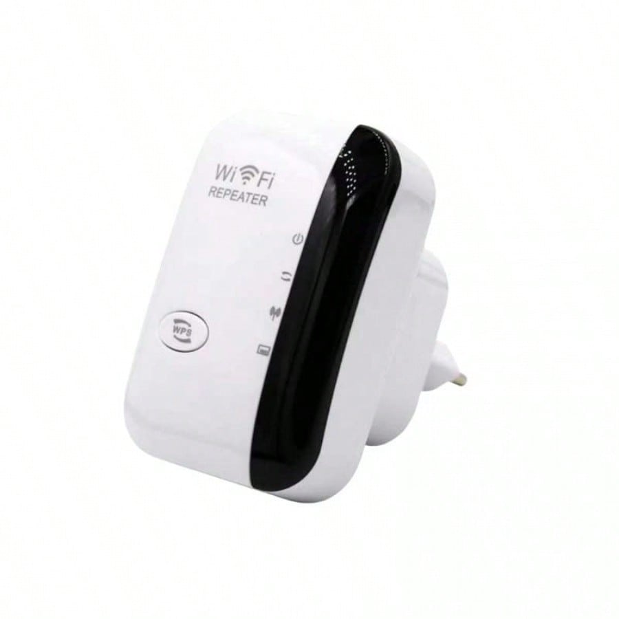 Repetidor de Señal WiFi Inalambrico Amplificador de Rango Blanco con Boton WPS y Enchufe de Pared