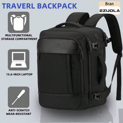 EZUOLA 40x30x20cm 24L Travel Backpack For Ryanair Wizz Air ITA Airways Volotea Airlines Black Waterproof Design With Wet Pocket Fits 15.6" Laptop Travel Gear Travel Bag Luggage Bag Duffle Bag Overnight Bag Large Capacity Durable Holiday Bag Cruise Essential Vacation Essentials For Men Women Travel Essential Holiday Essential