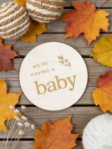 1件木质标牌，婴儿木质公告板，孕妇礼物，婴儿纪念品，婴儿房装饰 - 木質色 - 查看 1