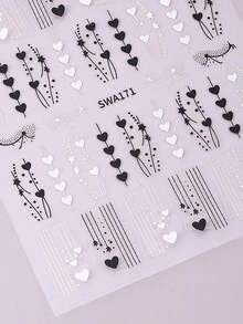 ملصقات أظافر بتصميم قلب حلو ولامع لعيد الحب 3D، قطعتان بتصميمات قلب أسود وأبيض وزهري، وزهرة وورود وشرائط دانتيل، ملصقات لاصقة ذاتيًا بتصميم عيد الحب، مناسبة لتزيين الأظافر في المناسبات والأعياد والزفاف، هدايا للنساء والفتيات - متعدد الألوان - مشاهدة 8