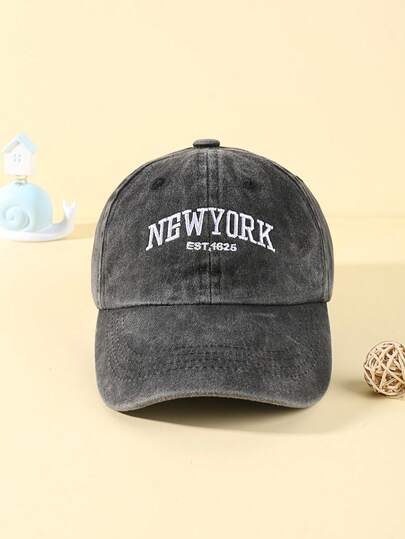 时尚男女童棒球帽，纽约刺绣，轻便防晒，可调节，适合户外佩戴和玩耍