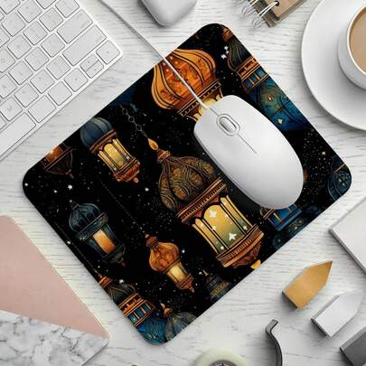 1个斋月节电脑鼠标垫，游戏鼠标垫，防滑橡胶底座笔记本电脑鼠标垫，适用于办公无线有线鼠标