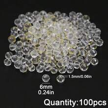 100颗彩色扁平圆形带孔玻璃珠,用于珠宝制作DIY串珠,例如手链、耳环、配饰,水晶DIY散珠 - 6mm扁球玻璃珠100pcs - 查看 13