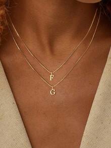 S925 Sterling Silver Letter Necklace, 14K Gold Plated Delicate A-Z Pendant Necklace, Women Jewelry, Mother's Day Gift - Golden - View 4