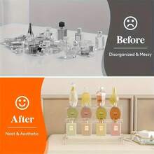 三层黑色亚克力展示架 - 外观坚固耐用，轻巧便携，桌面收纳架，节省空间的化妆品收纳架 - 手办、玩具展示架 - 彩色 - 查看 4