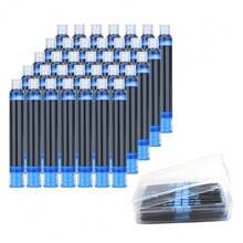 35 Pieces Ink Cartridges For Fountain Pen With Storage Box, 3.4 Mm Bore Diameter, Blue - Blue - View 1