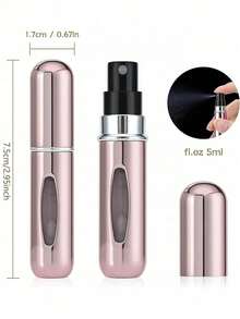 1/5ml Reusable Perfume Bottle, Valentine's Day Gift, Reusable Travel Perfume, Mini Perfume Bottle, Refillable Perfume Spray Bottle, Travel Essential, Multi-Color, Bottle, Spray Bottle, Mini Portable Empty Liquid Container, Travel Essential, Beach, Fall Decoration Travel, School Supply Storage Box, Back To School Essential - Hồng - Xem 9
