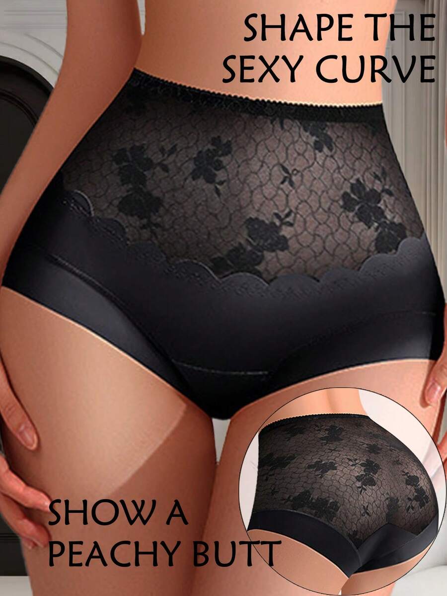 高腰无痕塑身内裤，女士款，收腹提臀，塑形衣 - 黑色 - 查看 1