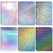 30 Sheets Holographic Card Stock Metallic Cardstock Paper Glitter Cardstock 8.3 X 11.6,250gsm/92lb Shiny Iridescent Mirror Paper Sheets For Letter Poster Scrapbook Crafts - 鼻部黏合劑 - 查看 1