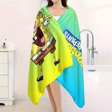 1pc Classic Cartoon Graphic Print Beach Towel, Cute Bathroom Towel, Essential For Bathroom And Beach, Suitable For Swimming, Yoga And Fitness, Highly Absorbent, Great Gift - Multicolor - View 5
