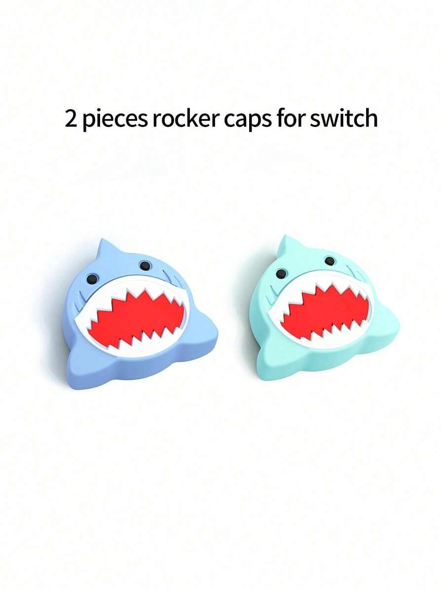 2pcs/4pcs Shark Pattern Joystick Caps, Compatible With Switch OLED/Switch NS/Switch Lite/Switch Pro2/NS2, Universal Button Caps, Game Console Buttons Cover, Joycon Controller Thumbstick Caps, Cute Gaming Accessories - Multicolor - View 1