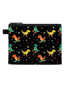5.5" X 4.1" Dinosaur Coin Purse | Lightweight Zipper Wallet Pouch, Random Print, Perfect Gift Choice