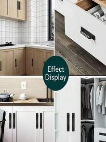 2pcs Gold, Silver, Black Aluminum Alloy Cabinet/Drawer/Door/Window Pull Handles, Home Hardware With Screws For Easy Installation - Multicolor - View 7