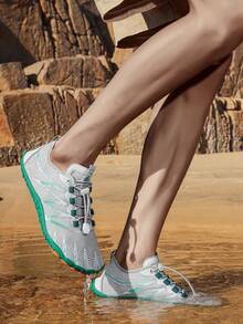 Unisex Breathable Water Shoes, Suitable For Indoor Fitness, Weightlifting, Yoga And Outdoor Sports, Swimming, Surfing And Hiking - Durable Rubber Sole, Lace-Up Closure, All Season, Beach Shoes - Grey - View 6