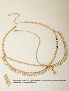 Girl's Luxury Bridal Headchain, Fashionable Bohemian Style Wedding Headpiece, Gold Headpiece, Student Supplies, Girls' Accessories - Multicolor - View 12