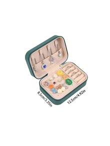 Hộp đựng trang sức mini, hộp đựng trang sức du lịch có khóa kéo di động, hộp quà tặng cho nữ, giá trưng bày trang sức đa chức năng cho nhẫn, mặt dây chuyền, bông tai, dây chuyền - Thích hợp cho bé gái và phụ nữ, quà tặng Halloween, quà tặng Giáng sinh. - nhiều màu - Xem 2