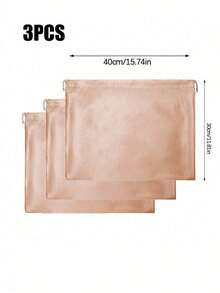 缎面抽绳防尘袋，适用于珠宝首饰及配饰；丝绸抽绳旅行收纳袋；便携式抽绳封口袋，适用于衣物鞋履；大容量手提包防尘袋；自封抽绳收纳袋；旅行配件收纳整理便携式防尘袋 - 香檳色 - 查看 24