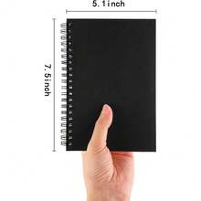 Spiral Bound Sketchbook 7.5x5.1 Inches 100 Pages 50 Sheets Black Soft Cover Blank Notebook For Drawing Writing Journaling - 1 - 查看 2
