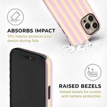 GIIPPA Matte Vertical Striped 2-In-1 Phone Case In Pink And Light Yellow, Compatible With IPhone 16, 15, 14, 13, 12, 11, PRO MAX, PLUS And Other Models - Multicolor - View 6