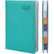 AXIDUN Agenda 2026,Incluye Horarios Diarios, Semanales y Mensuales, Una Hoja por Día, Tamaño A5 (21x 14,5 cm), Pasta Gruesa, Papel de Resistencia y Calidad Premium, Diseño Diario por Hora, Perfecta para Regalo (Verde)(Verde-2026) - Multicolor - Ver 2
