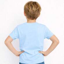 Basic Children's T-Shirt, 100% Cotton, Boys' Sizes 0 To 16. Lightweight And Cool For Everyday Wear, School, Outings, And Parties. - Baby Blue - View 2