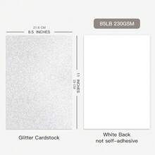 30 Sheets Silver Glitter Cardstock 8.5 X 11 Inches, Heavyweight 230gsm Premium Sparkling Card Stock Paper For Card MaFKing DIY Craft Party Decoration Schoolsss Student Supplies (Silver) - 銀色 - 查看 3