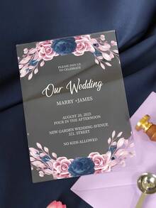 Versatile Acrylic Invitation Cards, Minimalist & Versatile, Suitable For Baby Shower, Housewarming, Birthday, Party, Engagement, Customizable High-Quality Design - Multicolor - View 13
