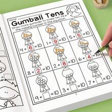 32 Pages 0-10 Addition And Subtraction Math Practice, Pre-School Education, 1st Grade Elementary Students, Kindergarten Workbook Mental Arithmetic Exercise Book With Illustrated Problems And Calculations - Multicolor - View 11