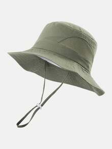 儿童渔夫帽，夏季透气遮阳帽，适合6个月至3岁儿童，可调节下巴带，宽檐沙滩帽 - 1PC - 查看 9