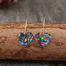 Valentine's Day Collection: Elegant Style Sequins, Transparent Heart-Shaped Multi Colored Women's Earrings And Earrings - 透明藍 - 查看 6