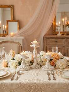 1pc/Set Vintage French Floral Candle Holder, Antique Bronze Furniture Decor, Retro Decorative Candle Holder, Home Decor, Perfect For Wedding Art Decor, Mother's Day Gift, Fireplace, Christmas Party, Housewarming Gift, Wedding, Restaurant, Party Candle Holder, Fireplace Decor Candle Holder, Decorative Column Candle Holder, Wedding, Home Decor, Holiday Party Decor - Multicolor - View 10