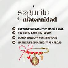 TendenciaSeguro Para Embarazada Broche Dije De Protección Con Imagen Dorado Con Rojo Medalla De San BenitoCalidad premium - 1 - Ver 3