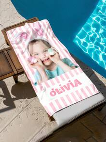 Personalized Children's Beach Towel, Perfect Summer Birthday Gift, Suitable For Various Summer Occasions. Customizable Beach Towel And Accessories, Applicable For Beach, Pool, Travel, Camping, Yoga And More. - Multicolor - View 8